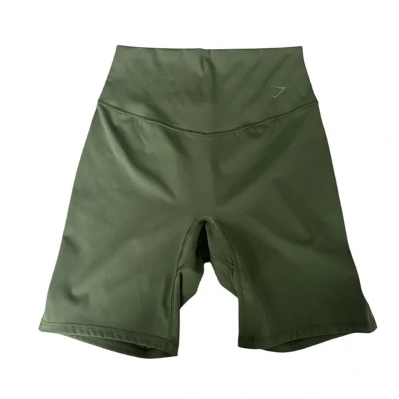 Ladies Gymshark Olive 8” High Rise Bicycle Shorts Size Small - Picture 3 of 5